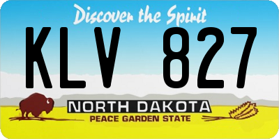 ND license plate KLV827