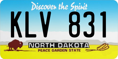ND license plate KLV831
