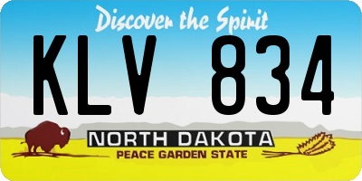 ND license plate KLV834
