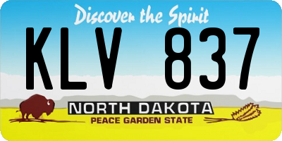 ND license plate KLV837