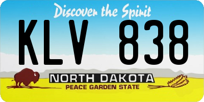 ND license plate KLV838