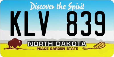 ND license plate KLV839