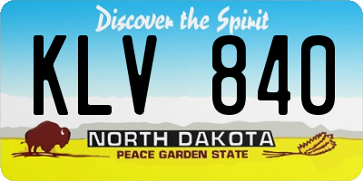 ND license plate KLV840