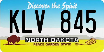 ND license plate KLV845