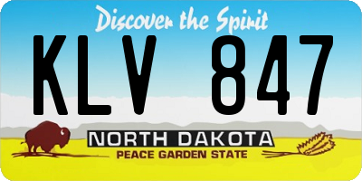 ND license plate KLV847