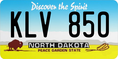 ND license plate KLV850