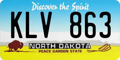 ND license plate KLV863