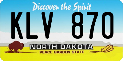 ND license plate KLV870