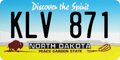 ND license plate KLV871