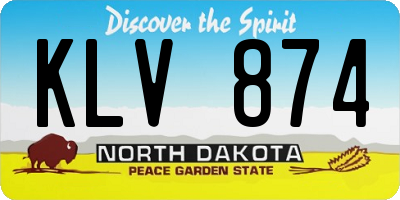 ND license plate KLV874