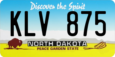 ND license plate KLV875