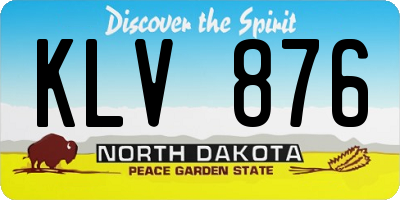 ND license plate KLV876
