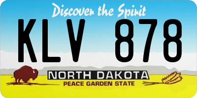 ND license plate KLV878