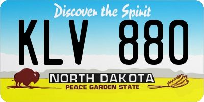 ND license plate KLV880