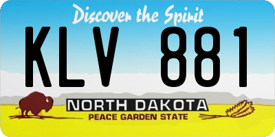 ND license plate KLV881