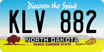 ND license plate KLV882