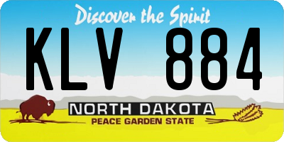 ND license plate KLV884