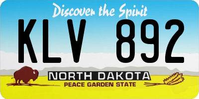 ND license plate KLV892