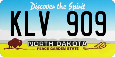 ND license plate KLV909