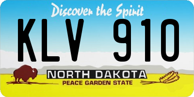 ND license plate KLV910