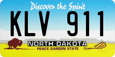 ND license plate KLV911