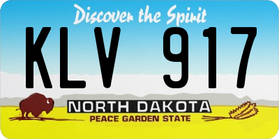 ND license plate KLV917