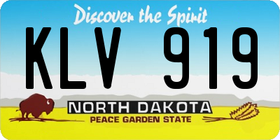 ND license plate KLV919