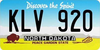 ND license plate KLV920