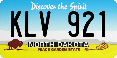 ND license plate KLV921