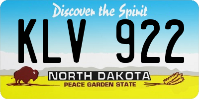 ND license plate KLV922