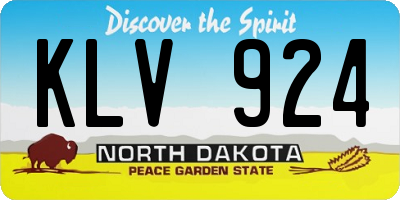 ND license plate KLV924