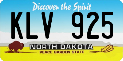 ND license plate KLV925