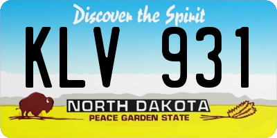 ND license plate KLV931