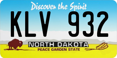 ND license plate KLV932