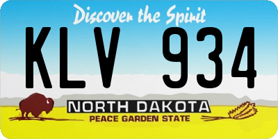 ND license plate KLV934