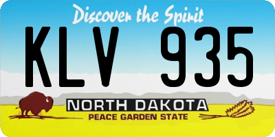 ND license plate KLV935