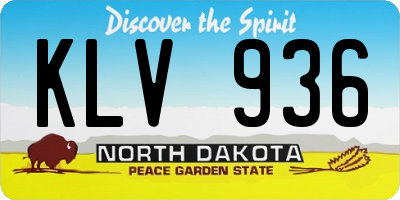 ND license plate KLV936