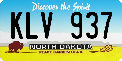 ND license plate KLV937