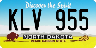 ND license plate KLV955