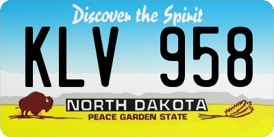 ND license plate KLV958