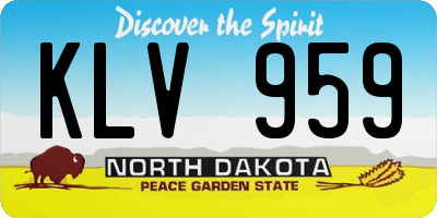 ND license plate KLV959