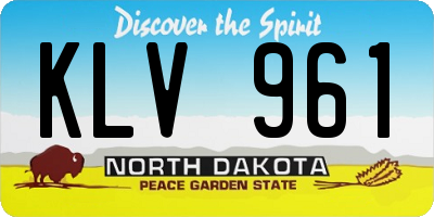 ND license plate KLV961