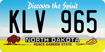 ND license plate KLV965