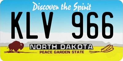 ND license plate KLV966