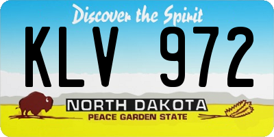ND license plate KLV972