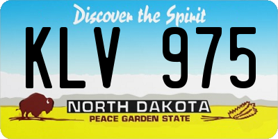 ND license plate KLV975