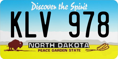 ND license plate KLV978