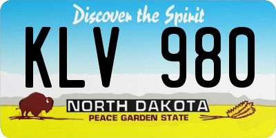 ND license plate KLV980