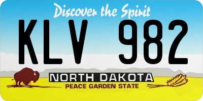 ND license plate KLV982