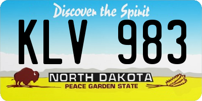 ND license plate KLV983